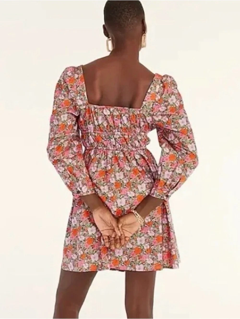 NWOT J Crew Puff Sleeve‎ Organic Cotton Dress 10 Floral Liberty Fabric Cinched.